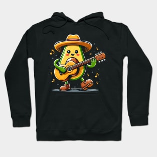 avocado playing guitar - music Hoodie